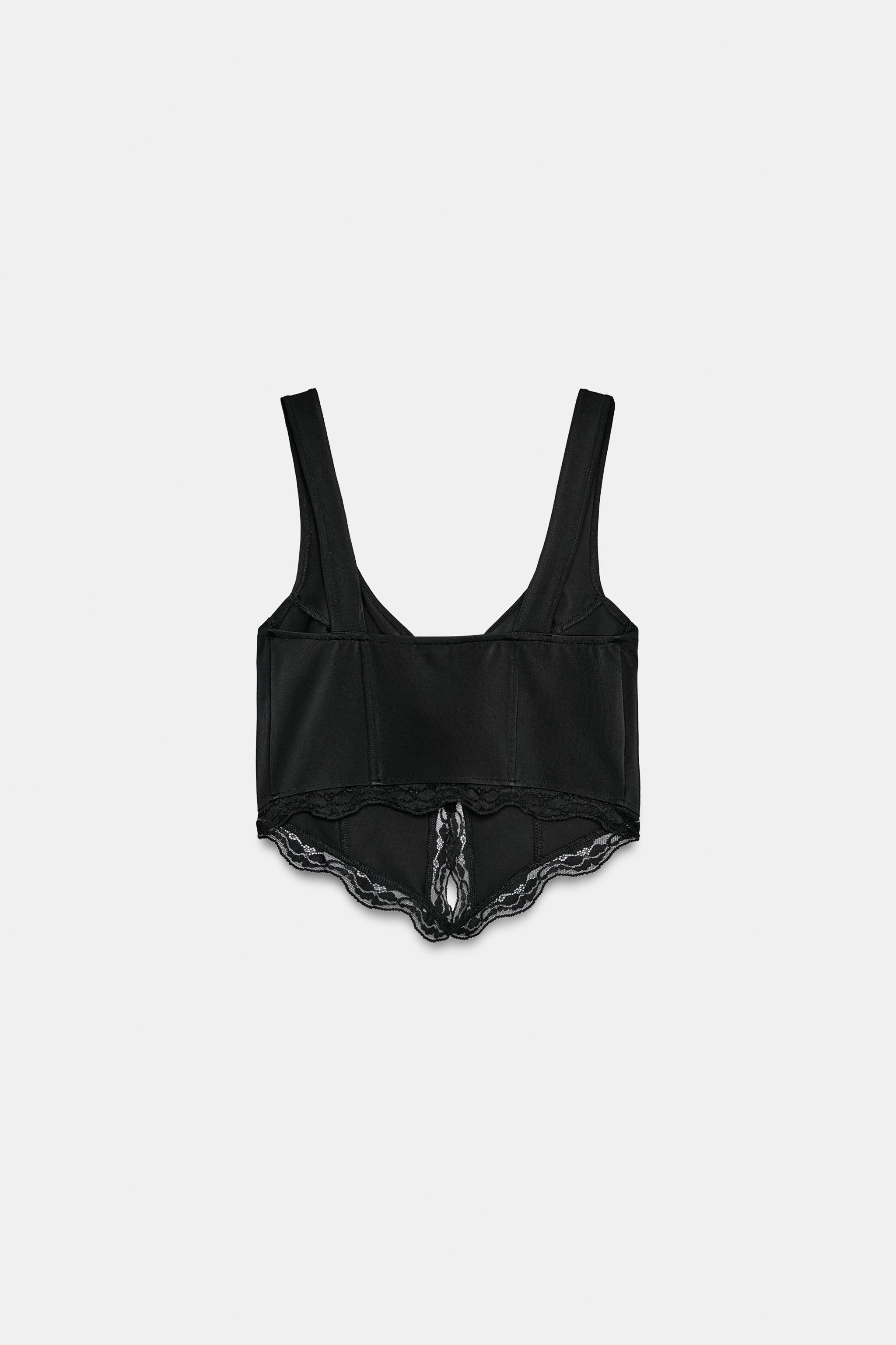 POLYAMIDE LACE BUTTON TOP